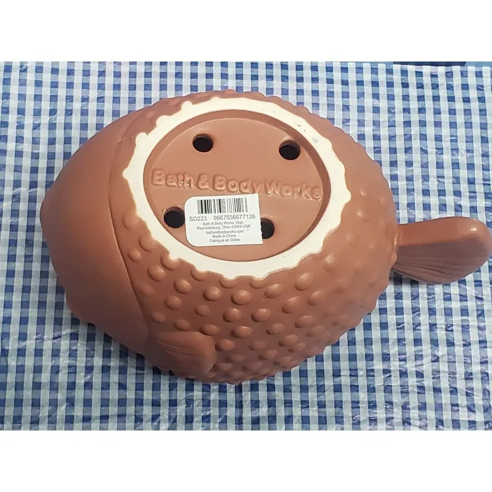 BBW Terra Cotta Puffer Fish Gentle or Deep Cleansing Hand Soap Holder